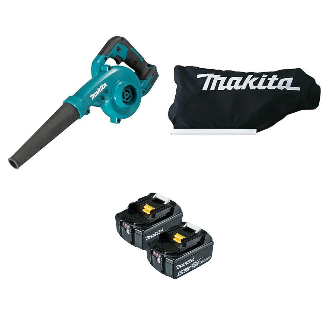 Makita DUB185 18V LXT Cordless Blower & Vacuum Kit (Includes 2 x 5.0Ah Batteries & Charger)